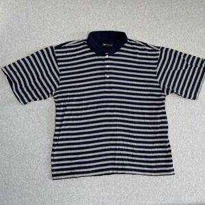 Wedge Polo Golf Shirt 2XL Blue Stripe Excellent Condition